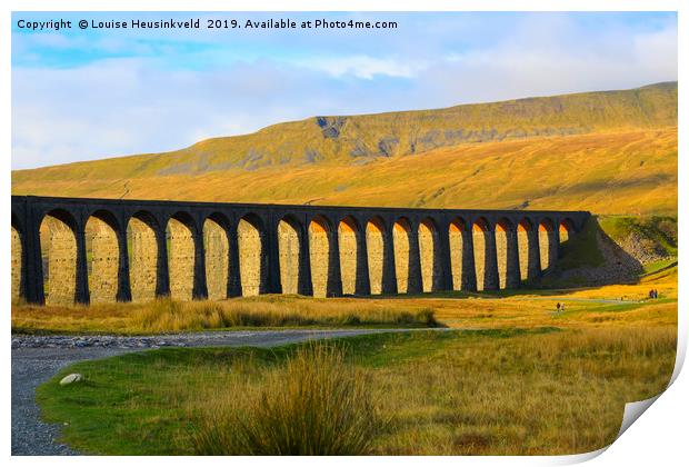 Ribblehead Viaduct in late autumn, North Yorkshire Print by Louise Heusinkveld