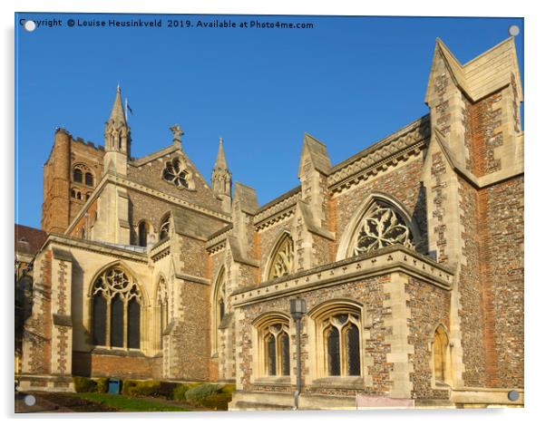 St Albans Cathedral, Hertfordshire, England Acrylic by Louise Heusinkveld