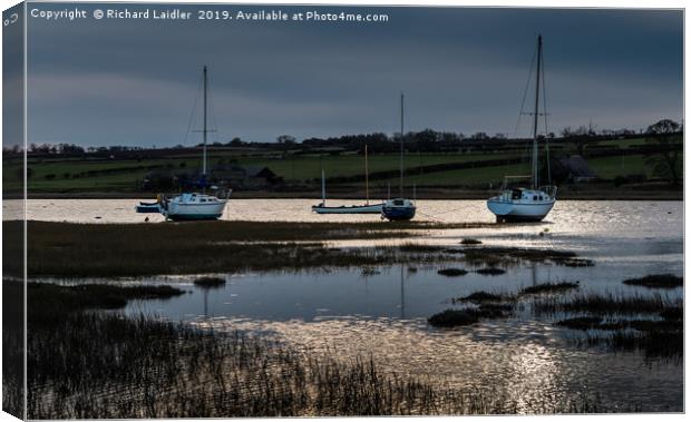 Winter Moorings, Alnmouth Harbour, Northumberland Canvas Print by Richard Laidler