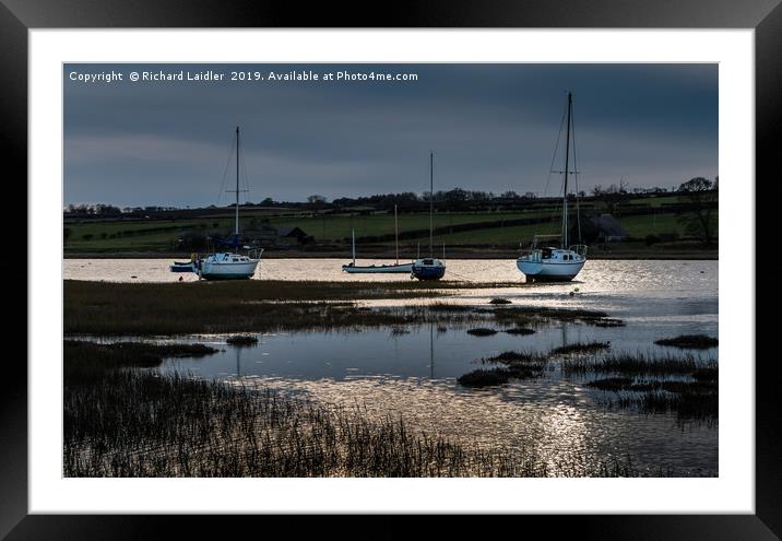 Winter Moorings, Alnmouth Harbour, Northumberland Framed Mounted Print by Richard Laidler