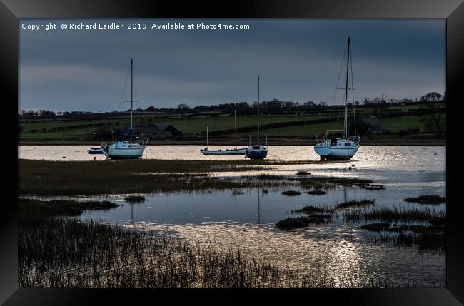 Winter Moorings, Alnmouth Harbour, Northumberland Framed Print by Richard Laidler