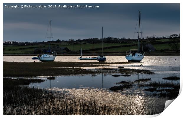 Winter Moorings, Alnmouth Harbour, Northumberland Print by Richard Laidler