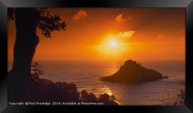 Sunrise at Thatcher Rock, Torquay Framed Print by Paul F Prestidge