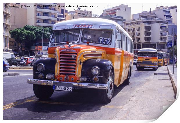 Maltese bus Print by Stuart C Clarke