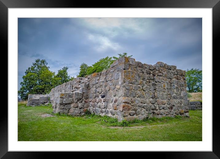 Ahus Aosehus Castle Ruins Framed Mounted Print by Antony McAulay