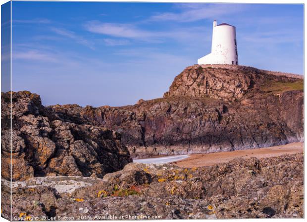 Twr Mawr Lighthouse Canvas Print by Lee Sutton