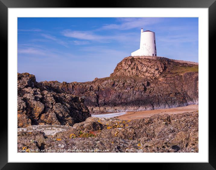 Twr Mawr Lighthouse Framed Mounted Print by Lee Sutton