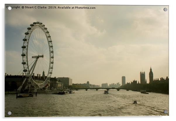 London Eye Acrylic by Stuart C Clarke