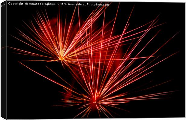 fireworks Canvas Print by Amanda Peglitsis