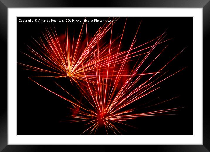fireworks Framed Mounted Print by Amanda Peglitsis