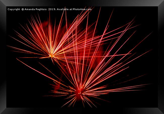 fireworks Framed Print by Amanda Peglitsis