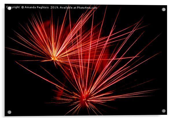 fireworks Acrylic by Amanda Peglitsis