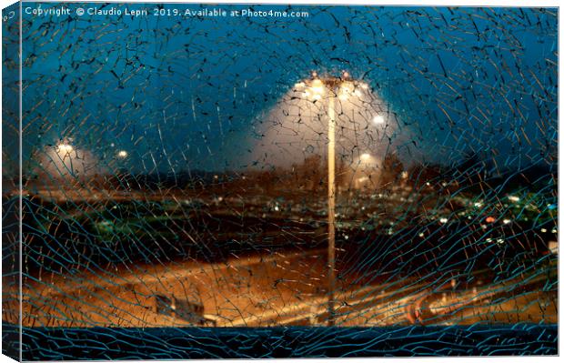 Airport mosaic. Broken glass. Canvas Print by Claudio Lepri