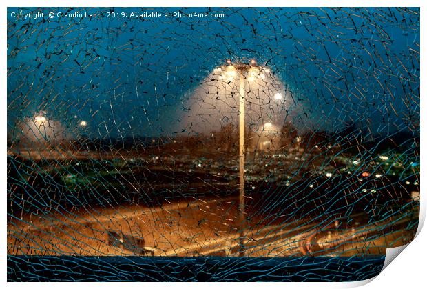 Airport mosaic. Broken glass. Print by Claudio Lepri