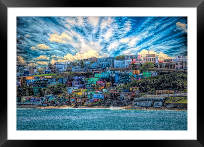 Colorful Coast of San Juan Framed Mounted Print by Darryl Brooks