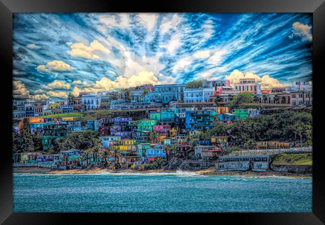 Colorful Coast of San Juan Framed Print by Darryl Brooks