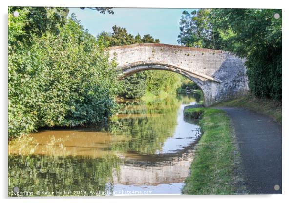 Bridge with reflection over the Shropshire Union c Acrylic by Kevin Hellon