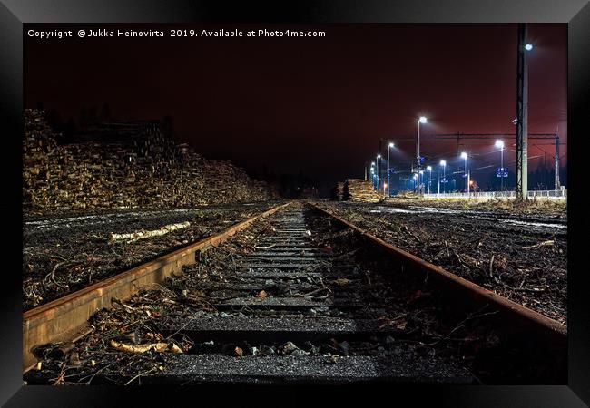 Railroad Tracks To The Horizon Framed Print by Jukka Heinovirta