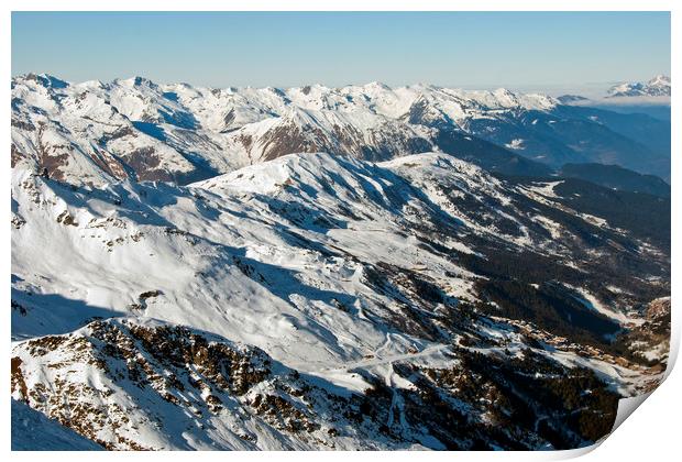 Meribel Mottaret 3 Valleys French Alps France Print by Andy Evans Photos