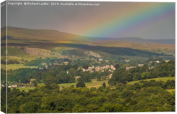 Rainbow over Middleton-in-Teesdale Canvas Print by Richard Laidler