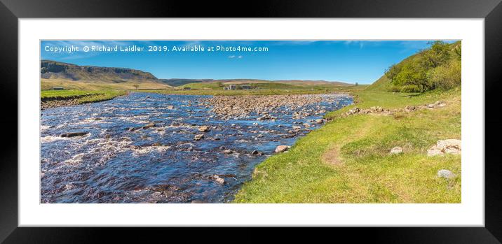 Harwood Beck and River Tees Panorama Framed Mounted Print by Richard Laidler