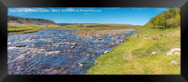 Harwood Beck and River Tees Panorama Framed Print by Richard Laidler