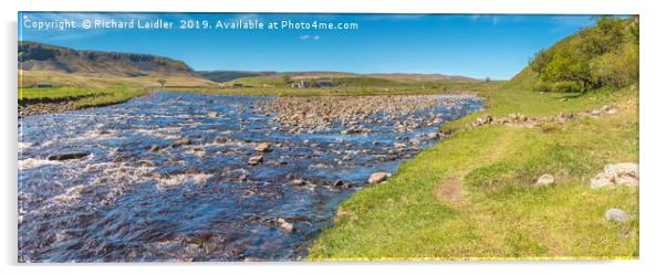 Harwood Beck and River Tees Panorama Acrylic by Richard Laidler