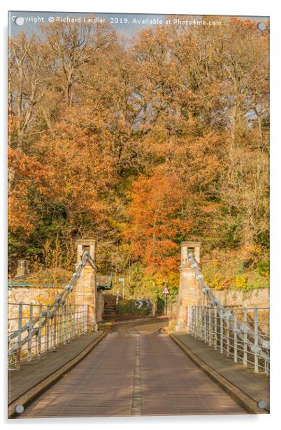 Whorlton Bridge, Teesdale, in Autumn Acrylic by Richard Laidler