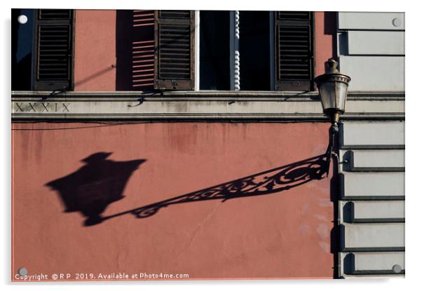 A street light in Rome throwing a long shadow Acrylic by Lensw0rld 