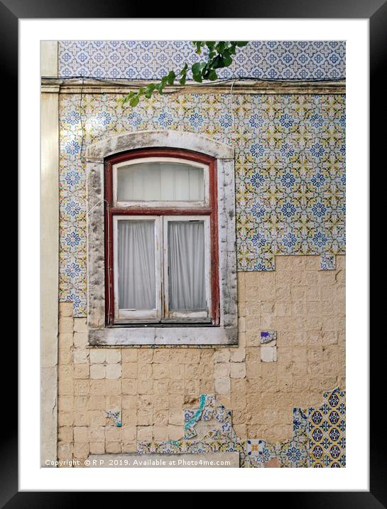 Weathered, but beautiful wall adorned with tiles Framed Mounted Print by Lensw0rld 