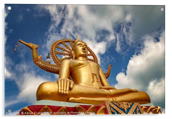 Big Buddha Thailand Acrylic by Adrian Evans