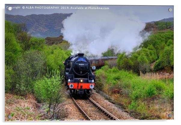 The Jacobite Steam Train, West Highland Line. Acrylic by ALBA PHOTOGRAPHY