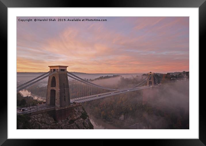 Clifton Suspension Bridge Framed Mounted Print by Harshil Shah