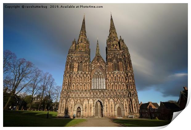 Clouds Over The Lichfield Cathedral Print by rawshutterbug 