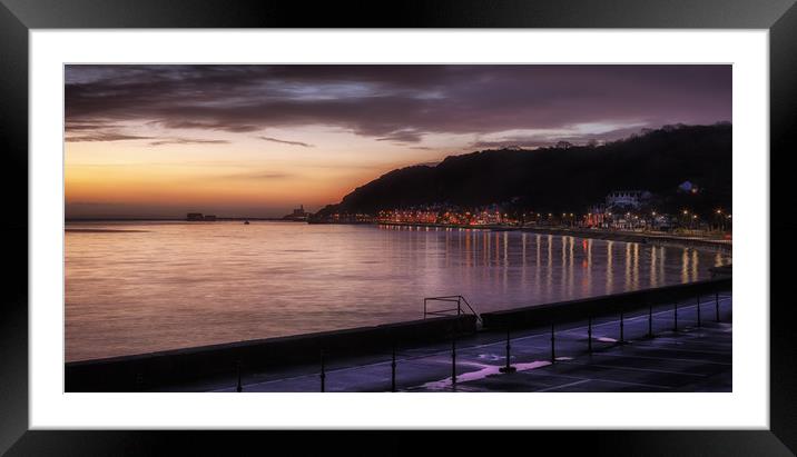Dawn at Mumbles promenade Framed Mounted Print by Leighton Collins