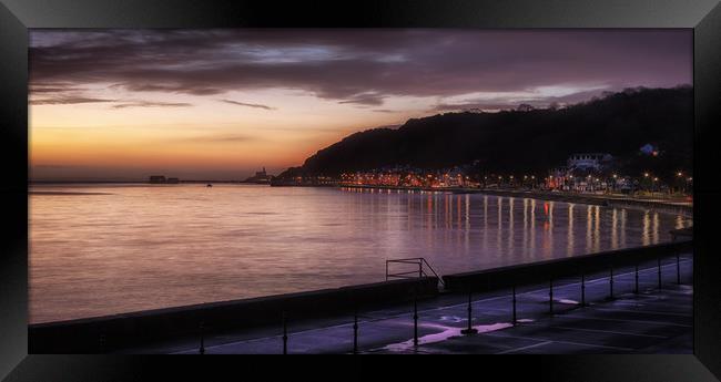 Dawn at Mumbles promenade Framed Print by Leighton Collins