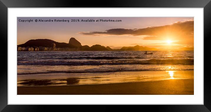 Idyllic sunrise, Copacabana Beach, Rio de Janeiro Framed Mounted Print by Alexandre Rotenberg
