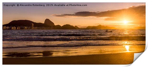 Idyllic sunrise, Copacabana Beach, Rio de Janeiro Print by Alexandre Rotenberg