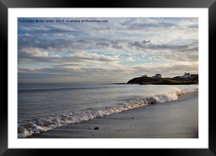 The beach at Seaton Sluice, Northumberland Framed Mounted Print by Jim Jones