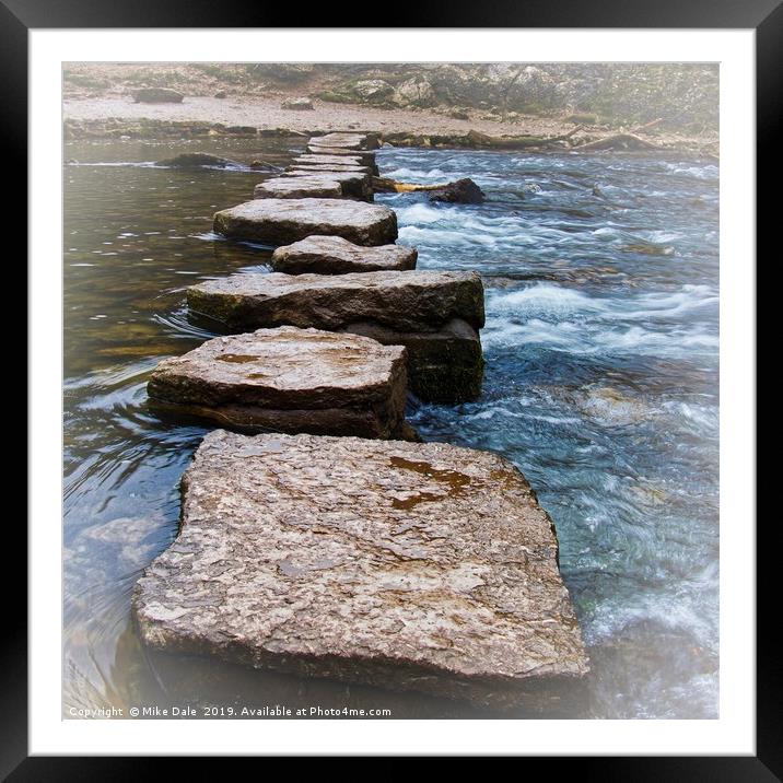 The Stepping Stones, Dovedale Framed Mounted Print by Mike Dale