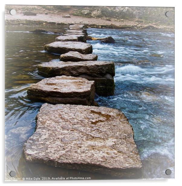 The Stepping Stones, Dovedale Acrylic by Mike Dale