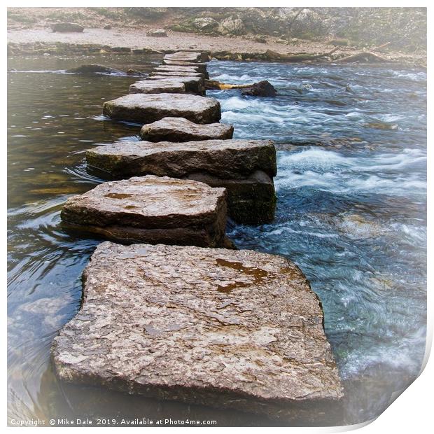 The Stepping Stones, Dovedale Print by Mike Dale