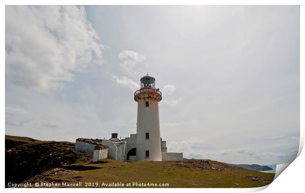 Arranmore Lighthouse Print by Stephen Maxwell