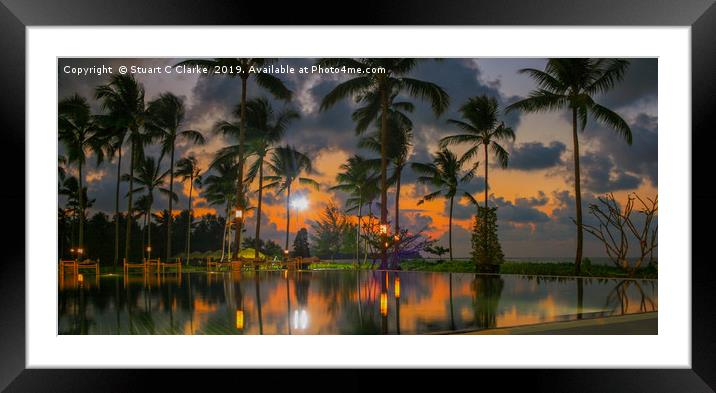 Sunset by the pool Framed Mounted Print by Stuart C Clarke