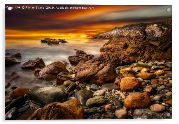 Rhoscolyn Coastline Anglesey Acrylic by Adrian Evans