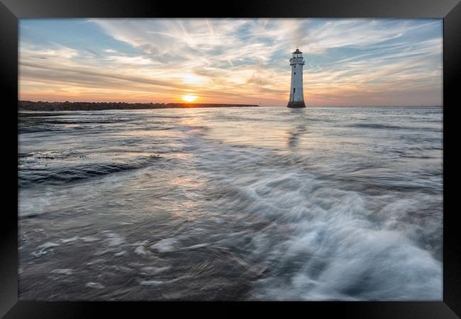 New Brighton sunset Framed Print by Jed Pearson