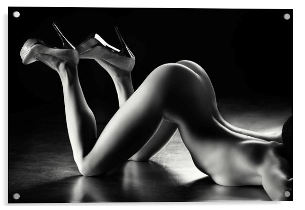 Sensual nude body curves Acrylic by Johan Swanepoel