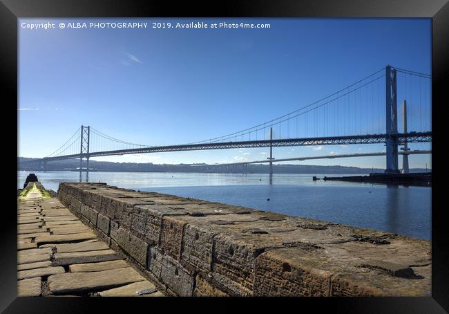 The Forth Road Bridge, South Queensferry, Scotland Framed Print by ALBA PHOTOGRAPHY