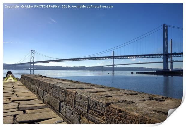 The Forth Road Bridge, South Queensferry, Scotland Print by ALBA PHOTOGRAPHY