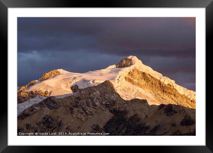 Nevado Ishinca Framed Mounted Print by DiFigiano Photography